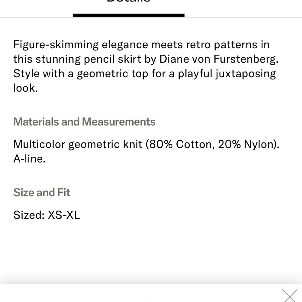 NWOT Diane Von Furstenberg Lyla Skirt size Medium - Picture 10 of 10